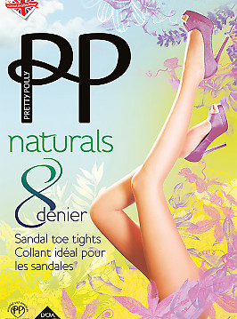 Pretty Polly Naturals 8 Den Sandal Toe APA5