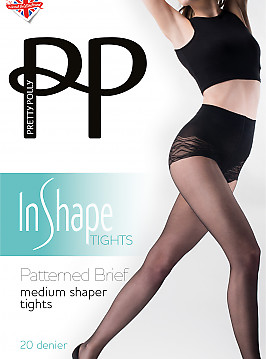 Pretty Polly Patterned Brief Medium Shaper Tights AVS9