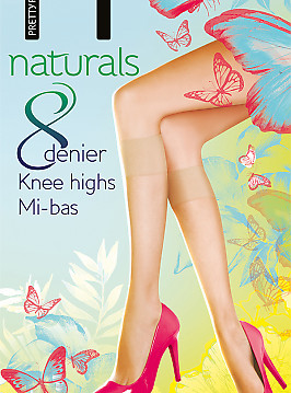 Pretty Polly Naturals 8 den knee highs 2PP EF24