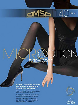 Плотные колготки большого размера Omsa Micro & Cotton 140 XL