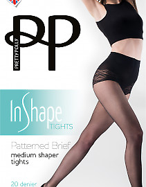 Pretty Polly Patterned Brief Medium Shaper Tights AVS9