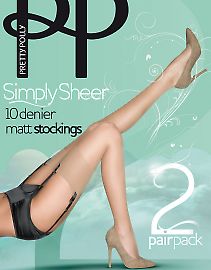 Pretty Polly Simple Sheer 10 den matt stockings 2PP EPA4 Pretty Polly Simple Sheer 10 den matt stockings 2PP EPA4