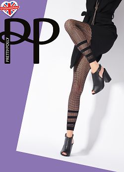 Pretty Polly Stripe Net Footless Tights AVQ3