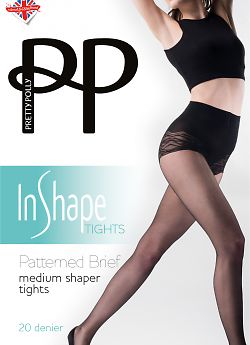 Pretty Polly Patterned Brief Medium Shaper Tights AVS9