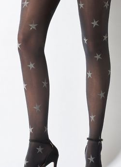 Pretty Polly Star Print Opaque Tights AWA7