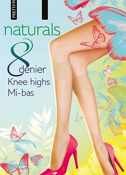 Pretty Polly Naturals 8 den knee highs 2PP EF24