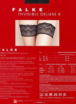 Ультратонкие чулки с кружевной резинкой Falke Invisible Deluxe 8 Stay-Up