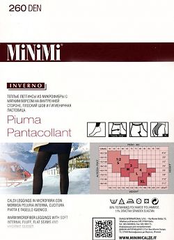 Теплые леггинсы (лосины) большого размера MiNiMi Piuma Pantacollant XL