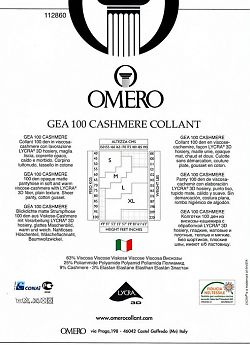 Колготки из вискозы и кашемира Omero Gea 100 Cashmere