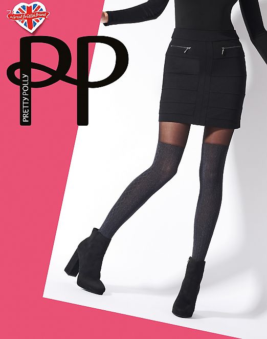 Pretty Polly Marl OTK Cable Sock Tights AVN5