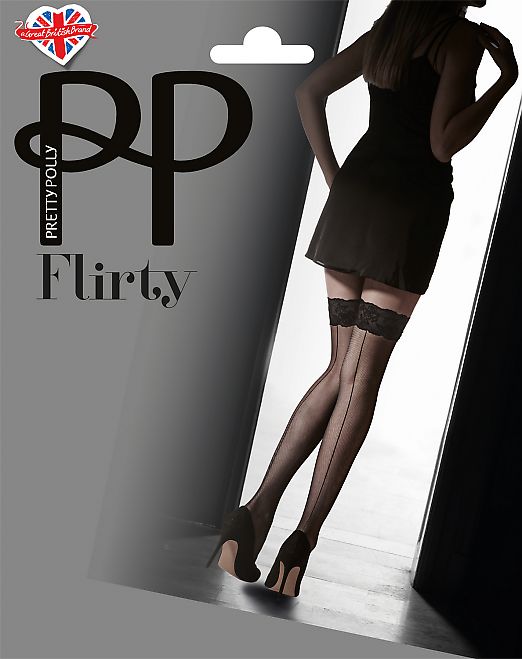 Pretty Polly Velvet Lace Backseam HoldUps AVR7