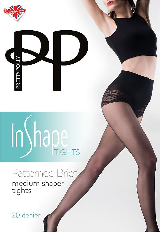 Pretty Polly Patterned Brief Medium Shaper Tights AVS9