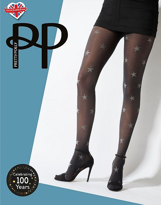 Pretty Polly Star Print Opaque Tights AWA7