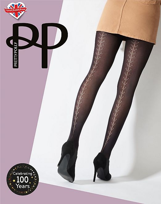 Pretty Polly Pattern Backseam Tights AWB1