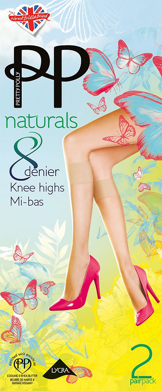 Pretty Polly Naturals 8 den knee highs 2PP EF24