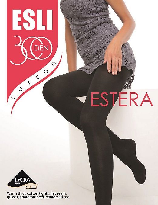 Колготки больших размеров с хлопком Esli Estera 300 XL