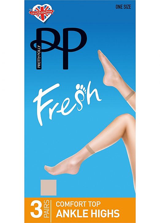 Pretty Polly Silver fresh ankle highs 3PP GZ14 